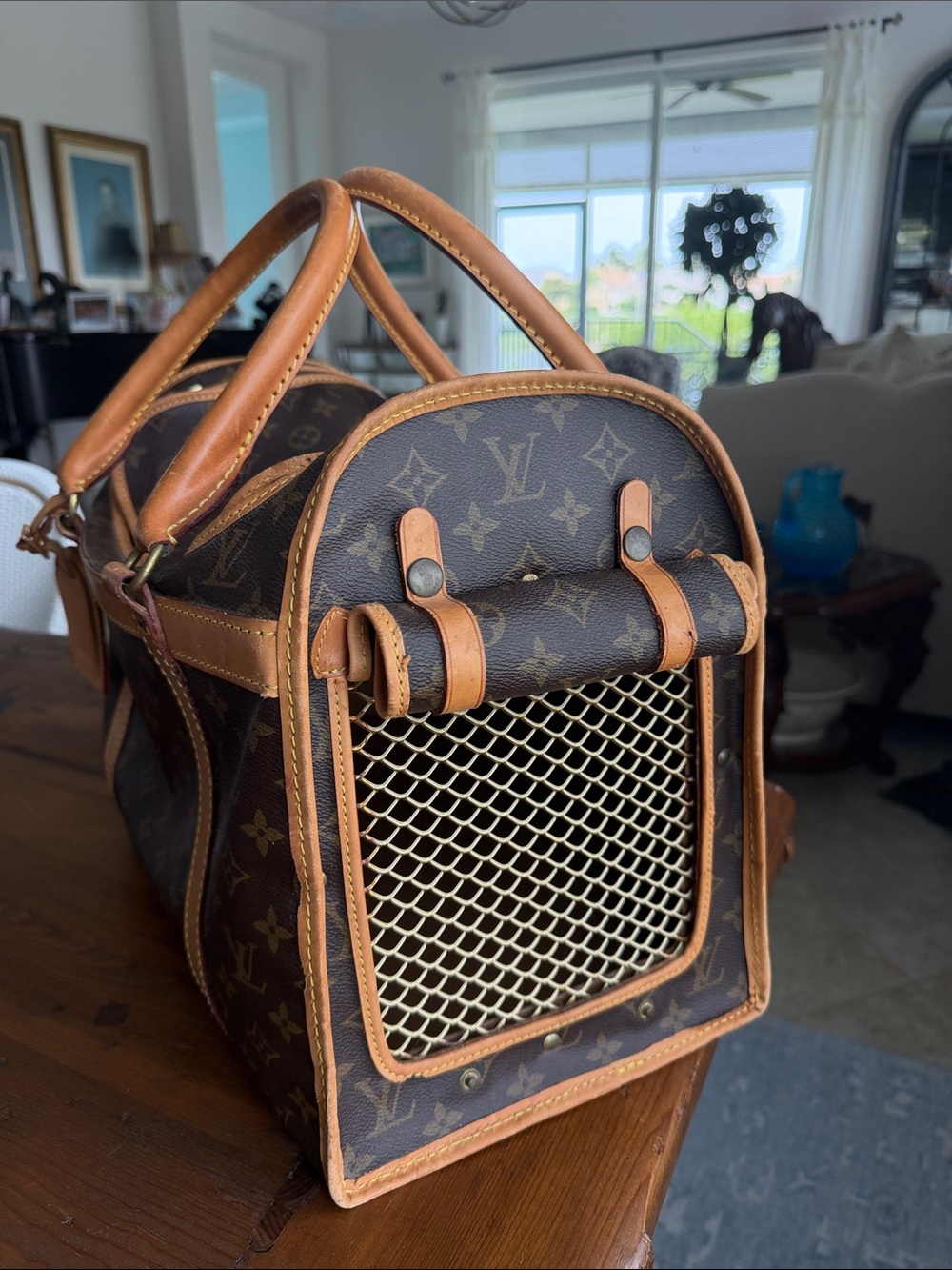 Vintage Louis Vuitton Sac Chien 40 Monogram Pet Carrier.